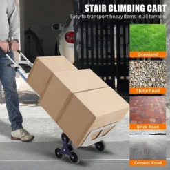 Heavy Duty 2-in-1 Aluminum Hand Truck With Stair Climbing Triangle Wheels – 650 Lb Capacity Convertible Dolly With Dual Handles -OUTSUNNY Sale Store GUEST e0080367 9890 40f1 950d cf8af5948b14