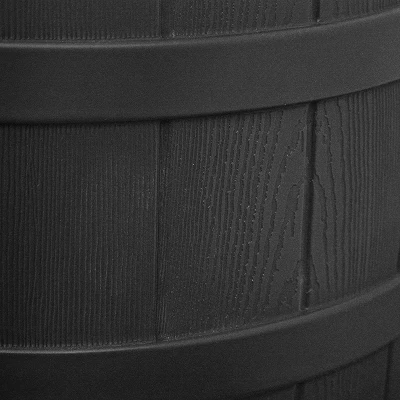 Good Ideas Rain Wizard 50 Gallon Plastic Outdoor Rain Barrel Water Storage Collector With Brass Spigot And Flat Back Design, Black 2 Good Ideas Rain Wizard 50 Gallon Plastic Outdoor Rain Barrel Water Storage Collector With Brass Spigot And Flat Back Design, Black - Image 2