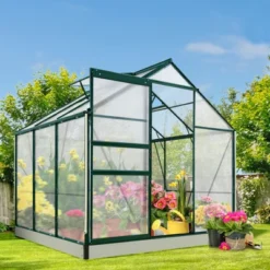 EAGLE PEAK Polycarbonate Aluminum Green House For Backyard Garden -OUTSUNNY Sale Store GUEST e2627e13 75a0 44d4 b0a6 5d11ebf75d5f