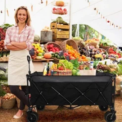 51-inch Extended Heavy-Duty Foldable Utility Wagon - 480lbs Capacity, Patented Ultra-Stable Frame, 1:6 Space-Saving Fold & 7" All-Terrain Wheels -OUTSUNNY Sale Store GUEST e344b868 1faa 4375 8556 5923c7569a7a