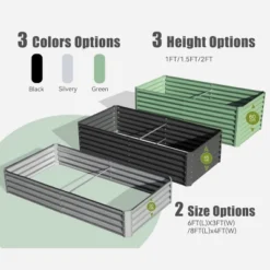 Metal Raised Garden Bed Kit, 8x4x1ft Outdoor Large Planter Raised Beds, Outdoor Garden Beds Raised Garden Boxes For Gardening Vegetables Flowers -OUTSUNNY Sale Store GUEST e3628897 6af9 4f15 83be 93de9e7ac543