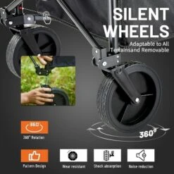 MaseiKar Collapsible Foldable Wagon With 300lbs Weight Cart Heavy Duty Folding Beach Wagon Cart With Wheels And Adjustable Handle For Camping, Garden -OUTSUNNY Sale Store GUEST e42d7218 5a29 4620 9903 411bfcf30c1b