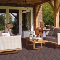 Plastic Interlocking Deck Tiles, 12.00"x12.00" (Pack Of 44). Patio, Outdoor Waterproof, All-weather For Garden -OUTSUNNY Sale Store GUEST e4d2d0d3 b8df 4a01 8e49 dae0e5d7836b