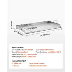 VEVOR Stainless Steel Griddle, 36x22 Inch Universal Flat Top Rectangular Plate, Gas Grill Griddle For BBQ Grill, Teppanyaki, Silver -OUTSUNNY Sale Store GUEST e5ccbff5 328b 491f a8cf 8ed079c14eb3