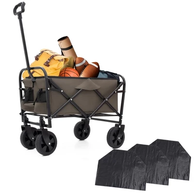 KTMBDW Collapsible Foldable Wagon Cart Beach Wagon Heavy Duty Utility Cart Utility Wagon Grocery Cart For Camping With 3pcs Plastic Liner Bag /Cover 11 KTMBDW Collapsible Foldable Wagon Cart Beach Wagon Heavy Duty Utility Cart Utility Wagon Grocery Cart For Camping With 3pcs Plastic Liner Bag /Cover - Image 11