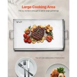 VEVOR Stainless Steel Griddle, 36x22 Inch Universal Flat Top Rectangular Plate, Gas Grill Griddle For BBQ Grill, Teppanyaki, Silver -OUTSUNNY Sale Store GUEST e73bfc3a 825a 47ff 8c2f 4cffa3564e8c