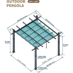 Acekool Aluminum Pergola With Retractable Canopy, Modern Outdoor Sun Shade Shelter -OUTSUNNY Sale Store GUEST e73e73e9 cd34 4d3b 9487 d3beb10c02d8