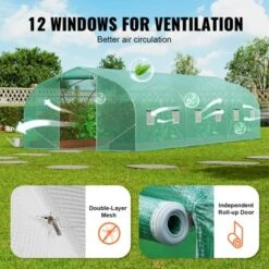 VEVOR Walk-in Tunnel Greenhouse, 29.5x9.8x6.6 Ft Hoop House Greenhouse Tunnel With Galvanized Steel Frame, PE Cover, Roll-up Zipper Door, 12 Windows 13 VEVOR Walk-in Tunnel Greenhouse, 29.5x9.8x6.6 Ft Hoop House Greenhouse Tunnel With Galvanized Steel Frame, PE Cover, Roll-up Zipper Door, 12 Windows -OUTSUNNY Sale Store GUEST e823ba0d 650c 4fb2 86b5 e803a4fbf26f
