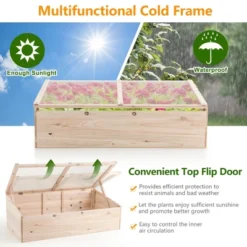 Costway Wooden Cold Frame Greenhouse Flower Planter Raised Plants Bed Protection 14 Costway Wooden Cold Frame Greenhouse Flower Planter Raised Plants Bed Protection -OUTSUNNY Sale Store GUEST e82f2f28 8006 4243 bab5 ae84c22507d1
