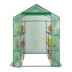 Walk-in Greenhouse For Outdoors, 58"x58"x75" Plant House With 8-Tier Grid Shelves For Seed Starting & Potted Plants -OUTSUNNY Sale Store GUEST e843bfb6 c01d 411d afe9 7a59718d34b6