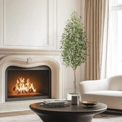 Faux Olive Tree With Moss And Planter Pot, Realistic Olive & Leaves Artificial Tree Tall Plants For Home Yard Office Decor Indoor Outdoor