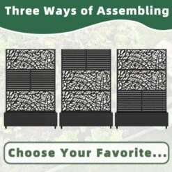 SpassWay 72"H Two-tone Patio Planter Box With Trellis Metal Raised Garden Bed Black Decorative Privacy Screen With Wheels -OUTSUNNY Sale Store GUEST e9ac9d50 399c 46eb 88e2 9bdfe80e4ab2