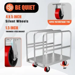 Heavy Duty Steel Panel Cart Dolly – 2000 Lbs Capacity Drywall Dolly & Lumber Truck Cart With 3 Side Handrails, 36" L X 24" W X 33" H -OUTSUNNY Sale Store GUEST ebcf38de 2cc4 44eb b93f 19f0c905a957