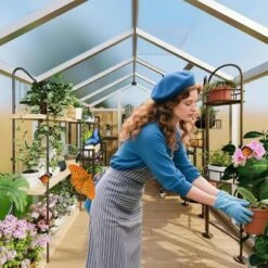 Acekool 6x10FT Aluminum Greenhouse - Polycarbonate Panels, Roof Vent & Sliding Door For Outdoor Gardening 19 Acekool 6x10FT Aluminum Greenhouse - Polycarbonate Panels, Roof Vent & Sliding Door For Outdoor Gardening -OUTSUNNY Sale Store GUEST ebf400c1 91ee 4fb1 a335 b5f0483d5947