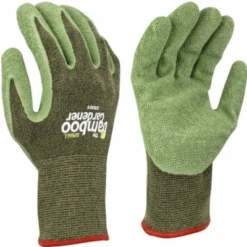Bellingham Bamboo Gardener Gloves, Natural Rubber Palm, Green, Size Small (1 Pair)