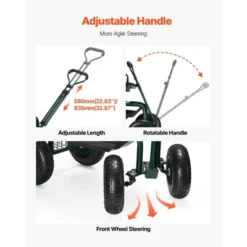 VEVOR Garden Seat With Wheels, Rolling Garden Stool With Height Adjustable & 360° Swivel Seat, 400lbs Weight Capacity, Gardening Cart Bench, Green -OUTSUNNY Sale Store GUEST edda2f70 a35d 42ab 88cf 707af472b38d