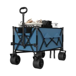 Wagon Cart, Folding Utility Heavy Duty Wagons Carts For Camping, All Terrain Beach Wagons Extended With Cup Holders, 500Lbs Weight Capacity -OUTSUNNY Sale Store GUEST ee9eb01d 1e19 4635 b20f 5461c0e0e8ff