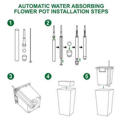 22" Tall Planters Set Of 2, Outdoor&Indoor High Front Porch Planter Pots With Drainage Holes&Water Level Monitor&Inner Bucket, Automatic Watering 7 22" Tall Planters Set Of 2, Outdoor&Indoor High Front Porch Planter Pots With Drainage Holes&Water Level Monitor&Inner Bucket, Automatic Watering - Image 7