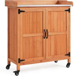 Yaheetech Outdoor Garden Potting Bench Table With Cabinet -OUTSUNNY Sale Store GUEST f159a7b9 f58f 4d52 b35b bac688cdfc41
