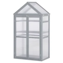 Outsunny 32" X 19" X 54" Garden Wood Cold Frame Greenhouse Flower Planter With Adjustable Shelves, Double Doors -OUTSUNNY Sale Store GUEST f17ea707 5bed 4344 993c e80fa947ed69