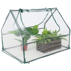 Sunnydaze Decor Sunnydaze Mini Greenhouse With 2 Zippered Side Doors - Clear -OUTSUNNY Sale Store GUEST f5950561 742f 4b4f 9101 4931ea5686a6