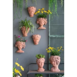 Gulches 11 Inch Gray Greek - Style Cement Head Planter For Indoor & Outdoor Garden Decor -OUTSUNNY Sale Store GUEST f90e64c8 e410 483e 96d2 fe22461c1794