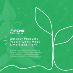 FCMP Outdoor WG4000-GRY Wood Grain Rain Barrel With Flat Back For Environmentally Friendly Watering Of Outdoor Plants, Gardens, And Landscapes, Black -OUTSUNNY Sale Store GUEST f9aa3889 6c98 4dbe 8494 ba107fe9a0cb