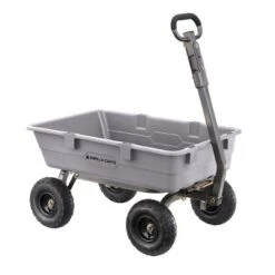 Gorilla Carts 800 Pound Capacity Heavy Duty Poly Yard Garden Steel Dump Utility Wheelbarrow Wagon Cart With 2 In 1 Towing ATV Handle, Gray -OUTSUNNY Sale Store GUEST fbb8089f 189e 47aa b883 68a10eac14dd