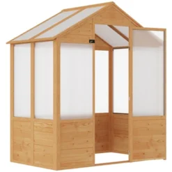 Outsunny 6.2' X 3.9' X 6.9' Polycarbonate Greenhouse, Walk-in Hot House Kit With Lockable Door, 5 Level Wind Resistant Wooden Frame, Natural Wood 11 Outsunny 6.2' X 3.9' X 6.9' Polycarbonate Greenhouse, Walk-in Hot House Kit With Lockable Door, 5 Level Wind Resistant Wooden Frame, Natural Wood -OUTSUNNY Sale Store GUEST fcd357a7 45d0 4673 a3e4 c160970130d7