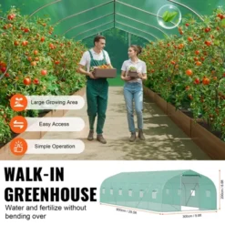 VEVOR Walk-in Tunnel Greenhouse, 29.5x9.8x6.6 Ft Hoop House Greenhouse Tunnel With Galvanized Steel Frame, PE Cover, Roll-up Zipper Door, 12 Windows 12 VEVOR Walk-in Tunnel Greenhouse, 29.5x9.8x6.6 Ft Hoop House Greenhouse Tunnel With Galvanized Steel Frame, PE Cover, Roll-up Zipper Door, 12 Windows -OUTSUNNY Sale Store GUEST fcfbafd6 37bd 4abb b528 6c52cc1cdb8d