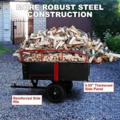 Acekool 750 Lbs Steel Dump Cart, 15 Cu.Ft Garden Utility Trailer With Dual Bearings, Pneumatic Tires, Hand Or Foot Dump For ATV, Tractor, Lawn Mower -OUTSUNNY Sale Store GUEST fd0db2c8 b4ba 4e83 a1de 25c9b0c205ea