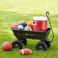 Gorilla Carts 600 Pound Capacity Heavy Duty Poly Garden Landscape Outdoor Yard Hauling Utility Wagon Dump Cart With 10 Inch Pneumatic Tires, Black -OUTSUNNY Sale Store GUEST fddb7740 6b06 47d2 bd05 c09fc72fdd17