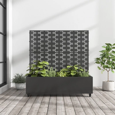 Wrought Iron Black Planter Box With Climbing Rack (Brick 01) 3 Wrought Iron Black Planter Box With Climbing Rack (Brick 01) - Image 3